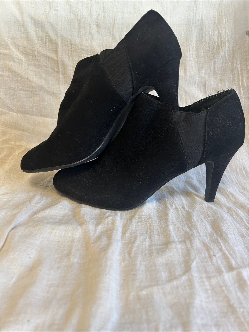 Nine West Black Suede High Heel Ankle Boots